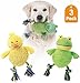 KLEEGER Laughing Large Plush Dog Toy: Tough Puppy Chew/Teething/Tug Of War Toy That Chuckles When Shaken (Set Of 3)