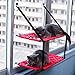 YIAN BABY Cat Window Perch Hammock With Upgraded Version 4 Big Suction Cups Holds Up To 35lbs Pets Flexible Durable Pet Cat Seat Bed Perch (Red, Double)