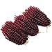 Silike Silky Ombre Marlybob Kinky Curl Jerry Curl Crochet Braids (3 Bundles/pack) 8'' Curly Wave Crochet Braiding Hair For Women (T1B/BUG)