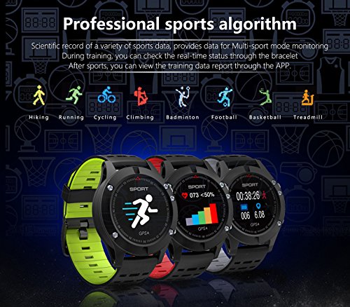 Bounabay GPS Smart Sports Watch Fitness Tracker with Activity Tracking Heart Rate Monitor Sleep Moniter Message Notification Waterproof Activity Tracker for Android and iOS