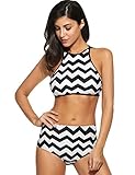 Avidlove Womens Padding High-waisted Tankinis Halter Bikinis Two Pieces Bathing Suit