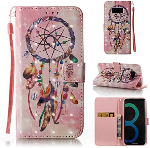 Galaxy S8 case,FlREFlSH Slim Flexible Card Holder Case Lightweight Detachable Durable Wallet Case Shock Resistant Cushion Magnetic Unique Design Folio Flip Wallet Cover for Samsung Galaxy S8-Pink