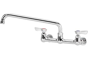 Krowne 12-812L 8" Faucet Commercial Wall Mount with 12" Spout, Centers 14112,Silver