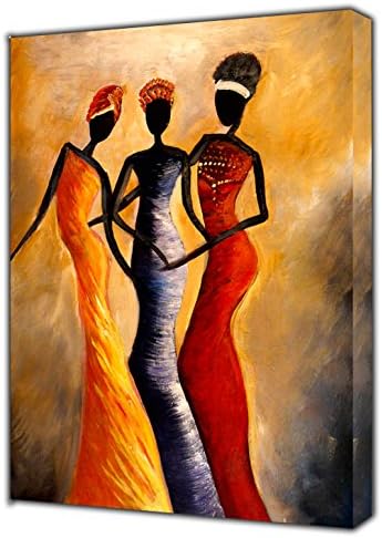 African Queens Abstract Paint Picture Print On Framed Canvas Wall Art Home Decoration 20โโ x 16 inch(50x 40 cm) -38mm Depth