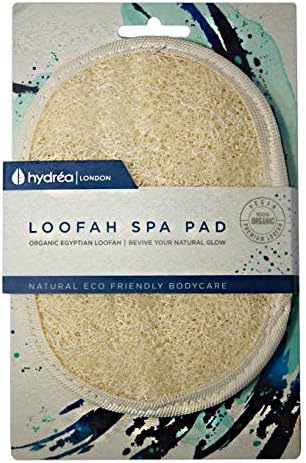 Hydréa London Organic Egyptian Loofah Luxury Exfoliating Body Pad Natural Quality Spa Bodycare for Bath Shower