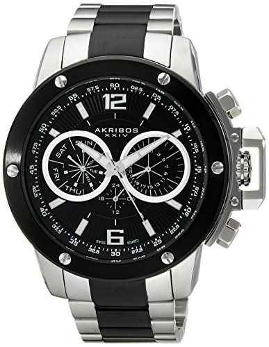 Akribos XXIV Men's AK604SSB Conqueror Multi-Function Stainless Steel Swiss Quartz Bracelet Watch