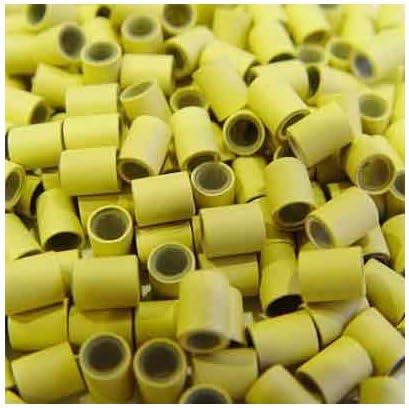 HAIR DE VILLE 200 PCS Blonde Color 3.5 mm Copper Silicone Micro Tube For I Stick Tip Human Hair Extension