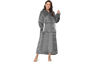 Lostrain Blanket Hoodie, Oversized Sherpa Wearable Super Soft Warm Cozy with Giant Hoody Plush Fleece Big Pocket Fit for Adul
