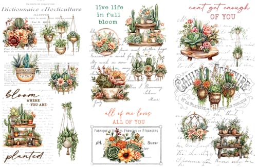 Thymeless Designs - Transferencias para manualidades y muebles, 3 hojas de diseño de 6 x 12 pulgadas, para decoración del hogar, calcomanías para muebles y manualidades, por Thymeless Designs