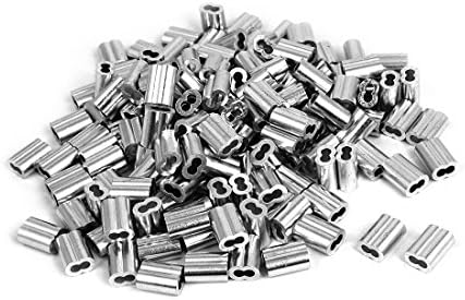 Wire Rope Aluminum Sleeve Wire Rope Aluminum Sleeves Clip Fittings Cable Crimps By Copapa Set of 100 (1/8 inch)
