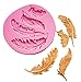 Wocuz 3D DIY Feather Silicone Candy Molds Chocolate Mold Cake Cupcake Decoration Tools, Set of 2