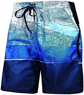Souqu Men's Beach Shorts Five Minutes Of Pants(6XL, Blue)