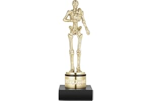 TOYVIAN Halloween Best Costume Skeleton Trophy for Halloween Skull Party Favor Prizes, Gold Bones Game Awards, Costume Contest Event Trophy, Treats for Kids, Goodie Bag Fillers