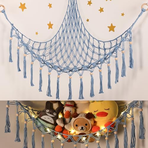 Macrame Stuffed Animal Storage Hammock