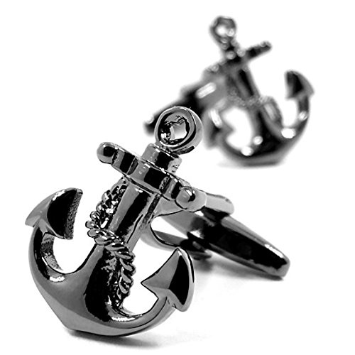LBFEEL Nautical Anchor USN Cufflinks for Men in Gun Color with a Gift Box - Thumbnail 7