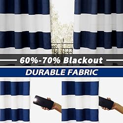DriftAway Navy Stripe Room Darkening Window