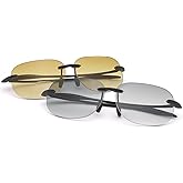 2 Pairs Rimless Bifocal Reading Glasses UV400 Protection Sunglasses Readers for Men and Women Classic Vintage Eyewear