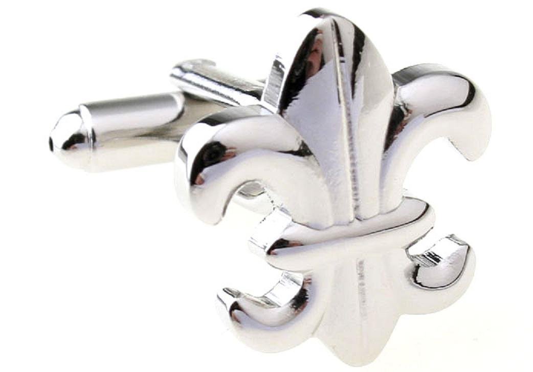 MRCUFF Fleur De Lis Pair Cufflinks in a Presentation Gift Box & Polishing Cloth