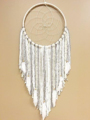 Grey Dreamcatcher, Boho Wallhanging, Boho Dreamcatcher, Bohemian Home Decor, Large Dreamcatcher, Hippie Decor, Modern Dreamcatcher, Dream Catcher, Boho Wall Decor, Boho Chic, Nursery Decor