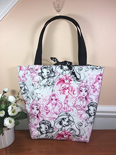 Girls Disney Princesses Reversible Tote Bag, Book Bag