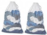 Whitmor 6154-111 Mesh Laundry Bag, White Pack of Two