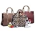 MMK collection Women Fashion Matching Satchel handbags with wallet(6900)~Designer Purse ~Multi Pocket ~ Beautiful Designer Handbag Set (02-2022(10-168)Leopard)