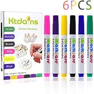 Edible Markers,Food Coloring Markers,Food coloring Pens,6 Colors Food Grade pen,Thick Tip and Fine Tip , Gourmet Writers for Decorating Fondant,Cakes, Cookies, Frosting, Easter Eggs