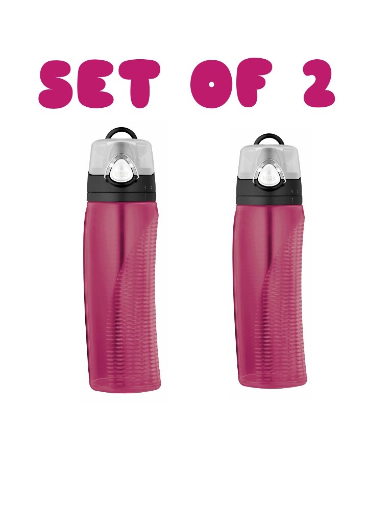 Set of 2 Thermos Nissan Intak Hydration Bottle with Meter (Pink, 24 oz