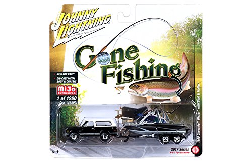 1969 chevrolet blazer black with boat and trailer "gone fish…