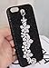 Omio for iPhone Xs Glitter Diamond Case with Finger Loop Strap Hand Chain Holder Bracelet Shiny Flower Luxury Cover Bling Crystal Sparkle Rhinestone Protective Floral