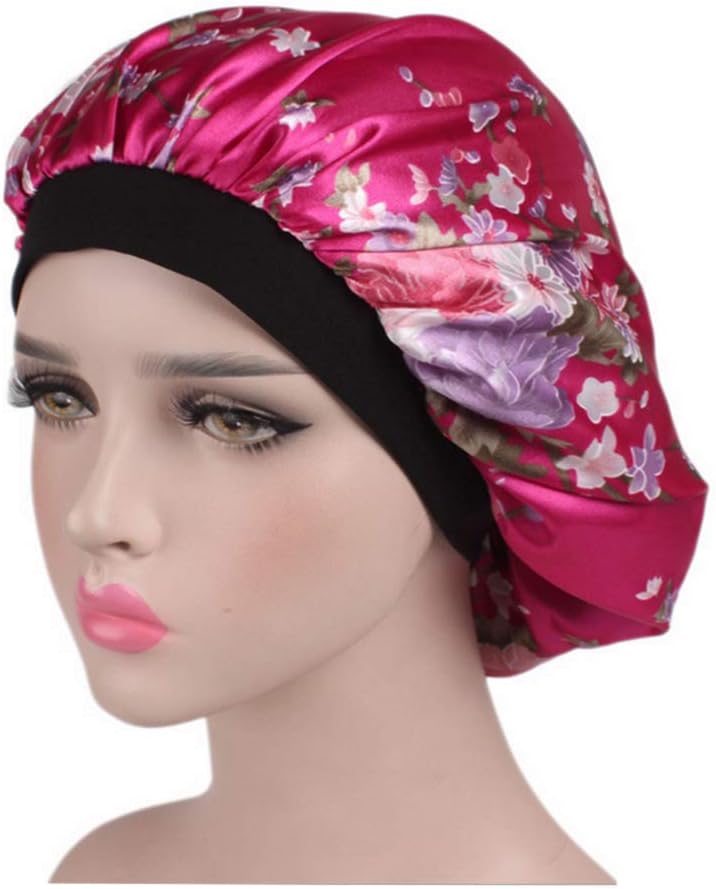 Luxury Wide Band Bonnet for Women,1 Pack Satin Bonnet Cap, Satin Sleep Cap, Hair Bonnet - Gifts for Frizzy Hair Women Girls