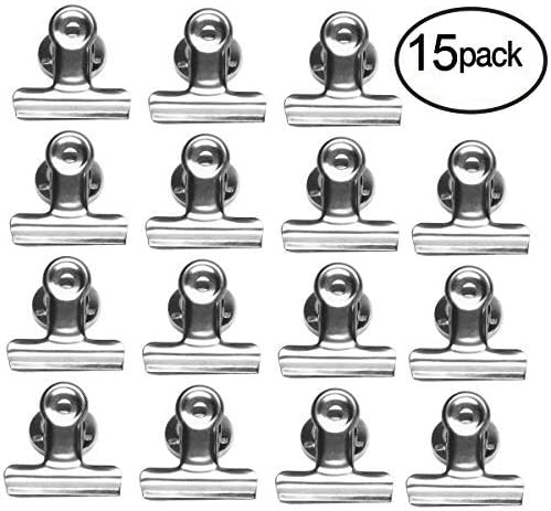 ONEHOUS Refrigerator Magnetic Clips, 15 PCS Powerful Magnetic Clips Perfect Fridge Magnets,Office Magnets,Photo Magnets