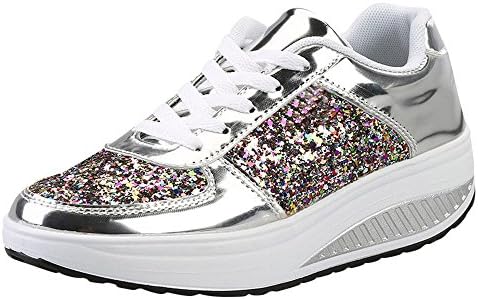 Clearnce Sale! Women's Sport Shoes LuluZanm Fashion Ladies Wedges Sneakers Sequins Shake Fashion Girls Shoes