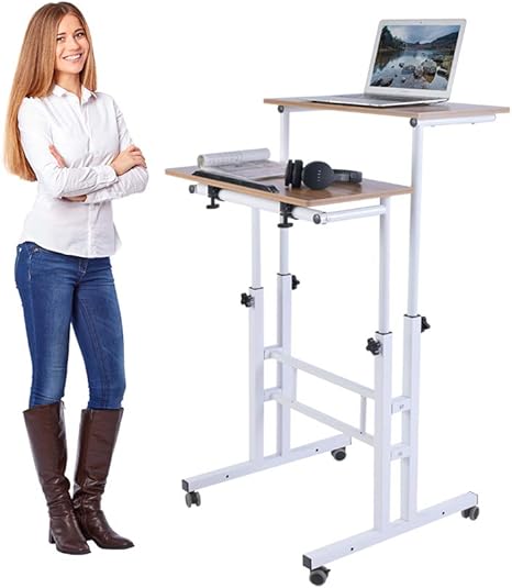 Amazon Com Aiz Mobile Standing Desk Adjustable Computer Desk Rolling Laptop Cart On Wheels Home Office Computer Workstation Portable Laptop Stand For Small Spaces Tall Table For Standing Or Sitting Oak Kitchen Amazon Com Aiz Mobile Standing Desk Adjustable Computer Desk Rolling Laptop Cart On Wheels Home Office Computer Workstation Portable Laptop Stand For Small Spaces Tall Table For Standing Or Sitting Oak Kitchen