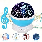 [Updated] Music Star Projector, Children Rechargeable Star Light Rotating Projector, 360° Constellation Rotating Star Projector Lamp with 12 Songs, Relax Gifts for Babies, Children, Nursery and Family
