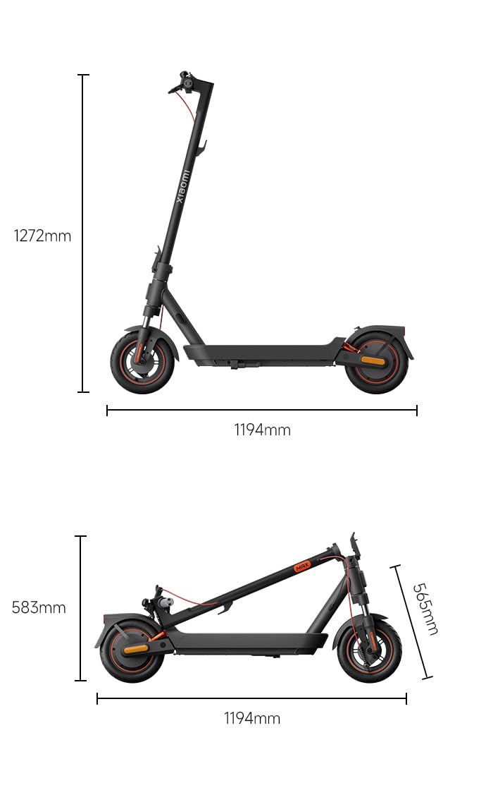 Xiaomi 5 Max E-Scooter mit Straßenzulassung (max. 20km/h, bis zu 60km Reichweite & 22% Steigung, Federung vorne & hinten, 10" Luftreifen, Blinker, Dual-Bremssystem, Traktionskontroll-System, App) 3