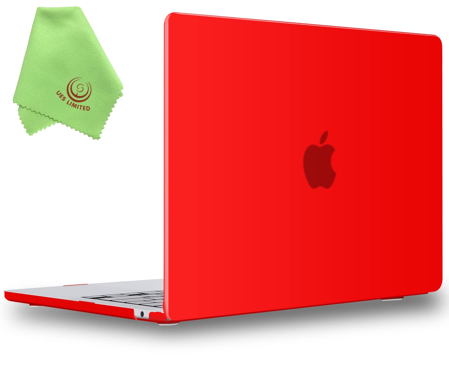 UESWILL Compatible with MacBook Air 13 inch M5 M4 M3 M2 Case 2022-2026 Model A3449 A3240 A3113 A2681 Mac Air 13.6 Matte Hard Shell Case Cover + Microfiber Cloth, Red