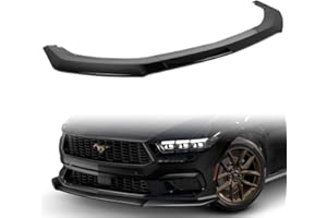 STAY-TUNED PERFORMANCE Stay-Tuned ABS Material G-Style Front Bumper Lip Spoiler Splitter Body Kit, Compatible with 2024-2025 Ford Mustang ECO, Car Exterior Accessory, Automotive Replacement Parts (Painted Black)