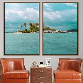 signwin 2 Piece Framed Canvas Wall Art Palm...