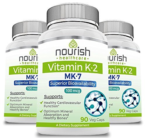 Vitamin K2 Mk7 100mcg (90 Veggie Caps) supplement. Suitable for Vegetarians. Strong Bones & Healthy Heart. Made in USA * Superior Bioavailability Vitamin K2 Mk7 100mcg (90 Veggie Caps) supplement. Suitable for Vegetarians. Strong Bones & Healthy Heart. Made in USA * Superior Bioavailability