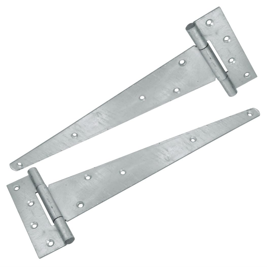 UK Tee hinges hinges CH156L, 450mm Heavy Duty Scotch Tee Hinges, 1 Pair, Ideal for Gates & Sheds, Galvanised, Various