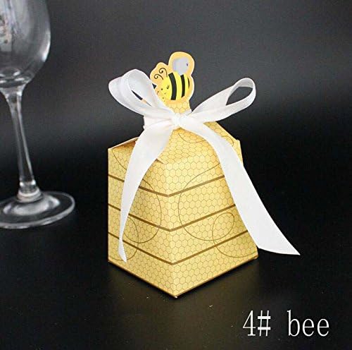 Cartoon Cute Boat Candy Chocolate Gift Box For Wedding Birthday Baby Shower Tea Party Favor Decoration (Bee)