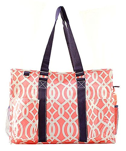 N. Gil All Purpose Organizer 18" Large Utility Tote Bag (Vine Mint Green)