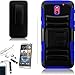 [ARENA] BLACK BLUE HYBRID SIDE STAND COVER BELT CLIP HOLSTER CASE for HTC DESIRE 612 VERIZON + FREE ARENA ACCESSORIES