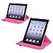 eForCity 360-degree Swivel Leather Case Compatible with Apple® iPad® 2 / iPad® 3rd Gen / The new iPad® / iPad® with Retina display / iPad® 4, Hot Pink