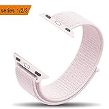 amBand Compatible for Apple Watch Sport Loop Band 38mm, Lightweight Breathable Nylon Replacement Band Compatible for Apple Watch Series 1, Series 2, Series 3, Sport, Edition-Pearl Pink