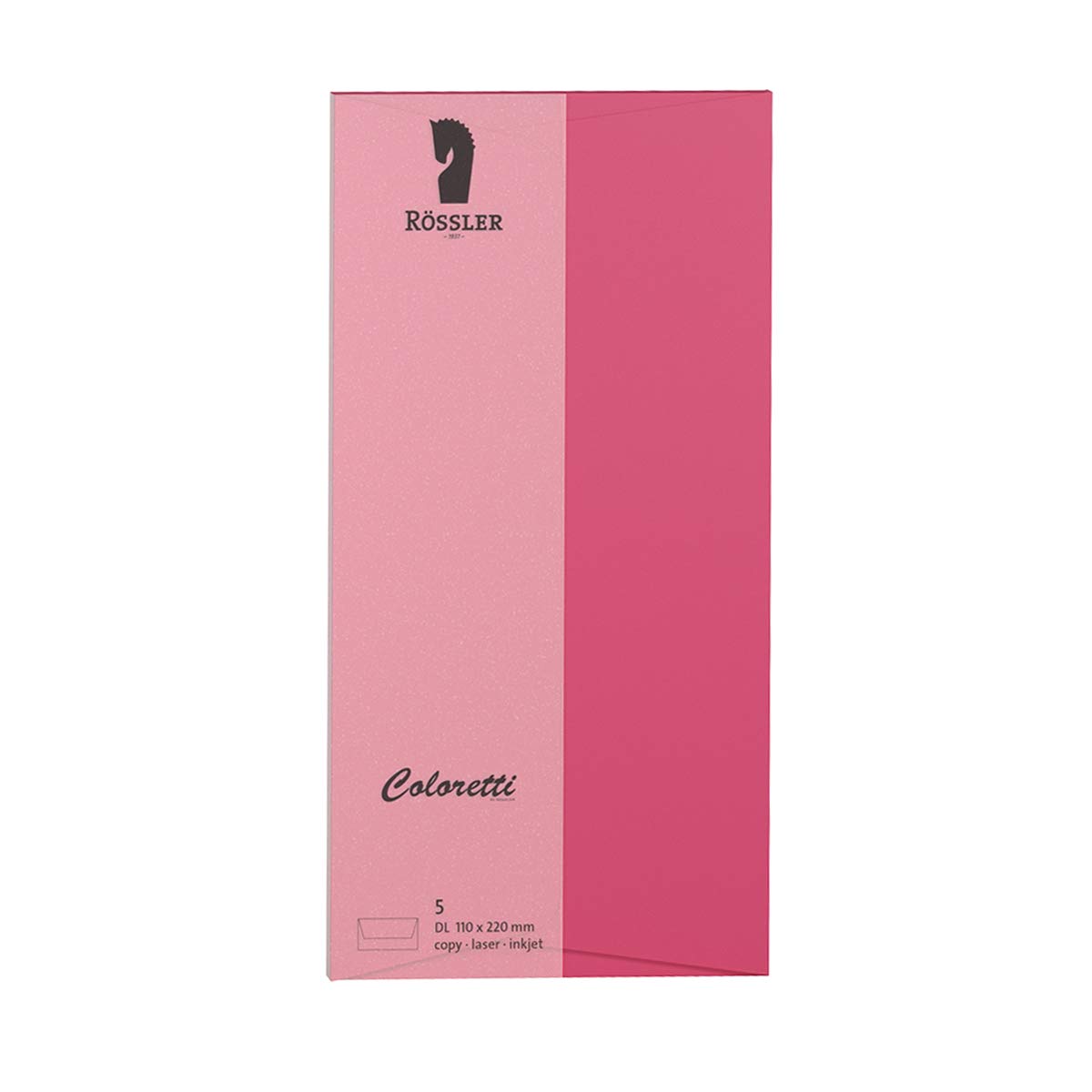 Rössler 220702554 COLORETTI Envelopes 80 g/m², DIN Lang, 5 Pieces, Pink
