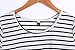 MOMTUESDAYS2 Tuesdays2 Women's Round Neck Black and White Striped Short Sleeve T-Shirt ((L/US8))