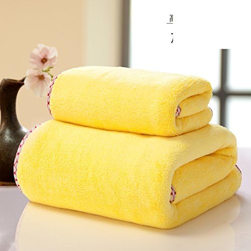 WEIWEI Pure color bath towel set, Thicker cotton towel, Soft and absorbent towel-M