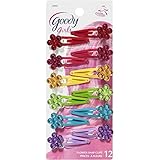 Goody Girls Pretty Flower Snap Clips, - 2 Packs Of 12 count = 24 Clips